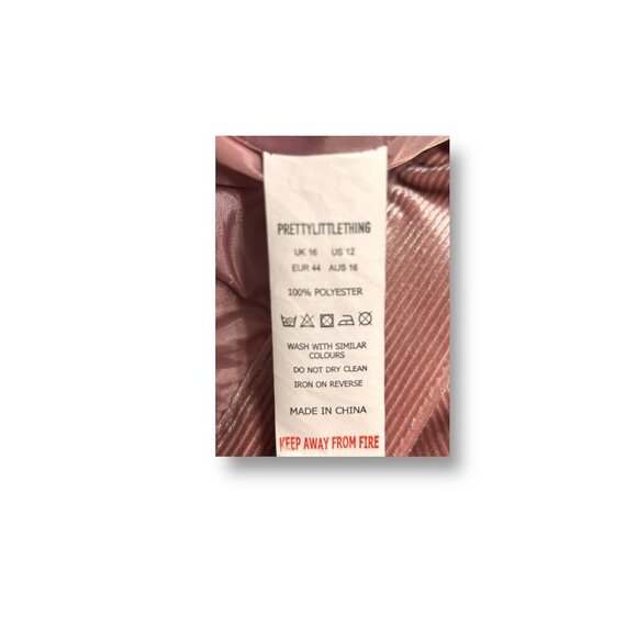 PrettyLittleThing 12 Pink Corduroy Cropped Snap Jacket Oversized Fall Y2K Boho - Picture 10 of 10